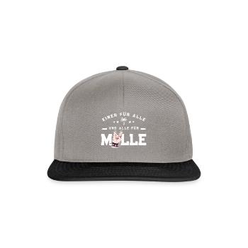 Malle Spruch Lustig - Snapback Cap - Graphit/Schwarz - Vorne