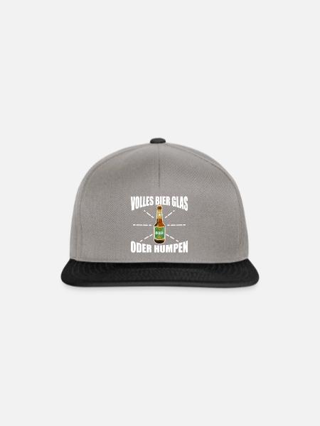 VOLLES BIER GLAS ODER HUMPEN - Snapback Cap - Graphit/Schwarz