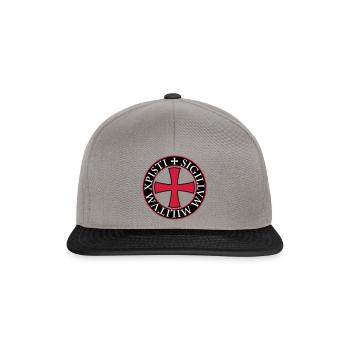 27 Tempelritter Templer Kreuz Spruch Mittelalter - Snapback Cap - Graphit/Schwarz - Vorne