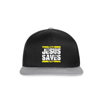 Jesus saves saves - Snapback Cap - black/grey - Front