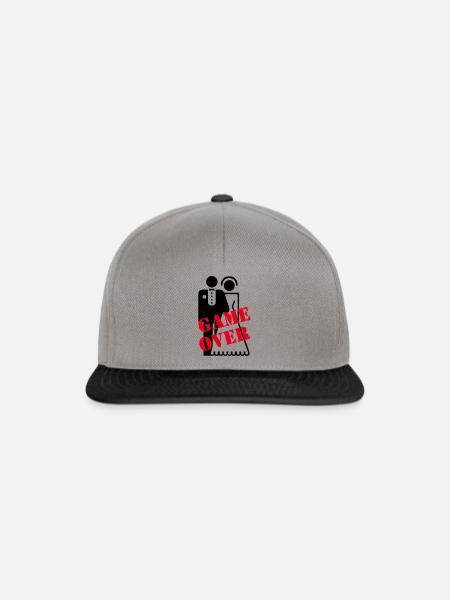 WEDDING - HEIRATEN - GAME OVER - HOCHZEIT - JGA - Snapback Cap - Graphit/Schwarz