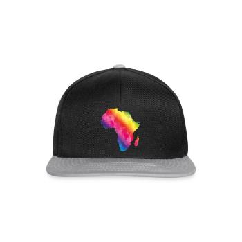 afrika bunt - Snapback Cap - Schwarz/Grau - Vorne