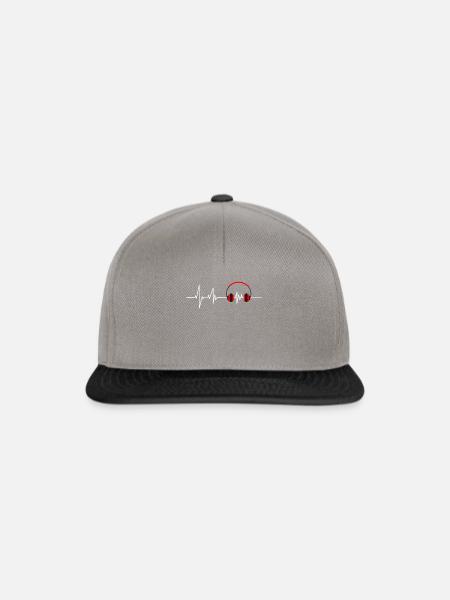 Kopfhörer EKG Musik Herzlinie - Snapback Cap - Graphit/Schwarz