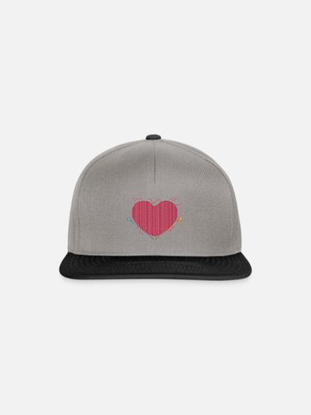 Stricken Stricken Häkeln Häkeln Schneider Herz - Snapback Cap - Graphit/Schwarz