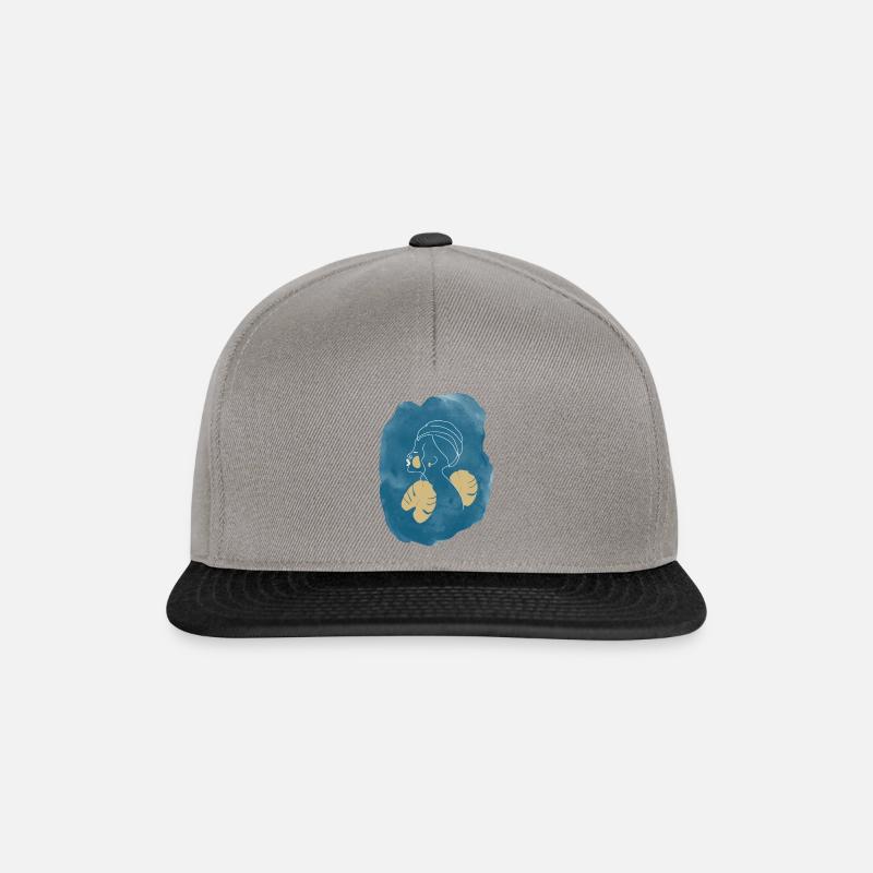 Frau mit Turban Line Art - Snapback Cap - Graphit/Schwarz