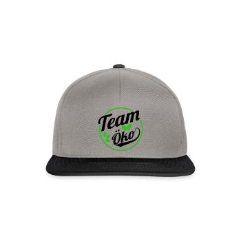 Team Öko – Bio Umwelt Natur Grün - Snapback Cap - Graphit/Schwarz - Vorne