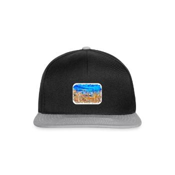 Carthagène Colombie Aquarelle Esquisse Dessinée Illustr - Casquette snapback - noir/gris - Devant
