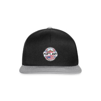 Portland ÉTATS-UNIS Drapeau des États-Unis Souvenir de voyage Ba - Casquette snapback - noir/gris - Devant