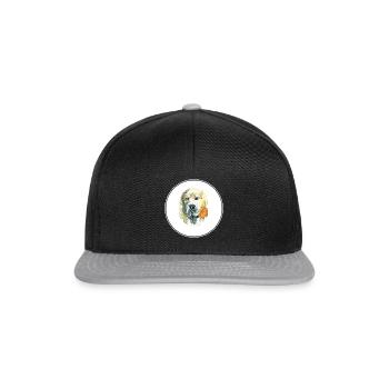 Zentralasiatischer Schäferhund Aquarell Illustration - Snapback Cap - Schwarz/Grau - Vorne