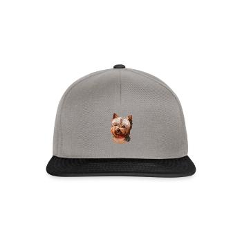 Yorkshire Terrier Dog Watercolor Illustration - Snapback Cap - graphite/black - Front