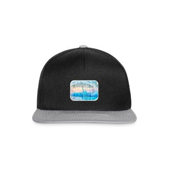 Shanghai China Aquarell Skizze Illustration - Snapback Cap - Schwarz/Grau - Vorne