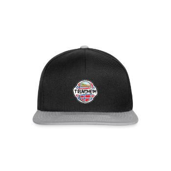 Trondheim Norwegen Flagge Abzeichen Reise Souvenir Stempel - Snapback Cap - Schwarz/Grau - Vorne