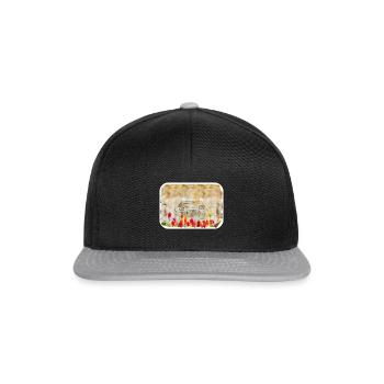 Indien Landmark Aquarell Skizze Farbe Illustratio - Snapback Cap - Schwarz/Grau - Vorne