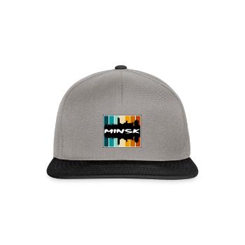 Minsk Weißrussland Skyline Silhouette Reise Souvenir - Snapback Cap - Graphit/Schwarz - Vorne