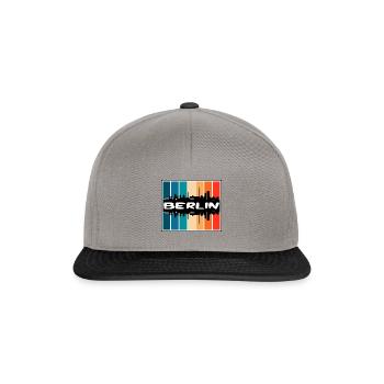 Berlin Deutschland Skyline Silhouette Reisesouvenir - Snapback Cap - Graphit/Schwarz - Vorne