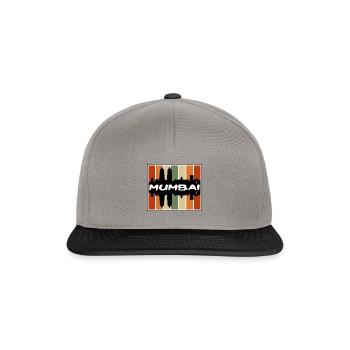 Mumbai Indien Skyline Silhouette Reise Souvenir - Snapback Cap - Graphit/Schwarz - Vorne