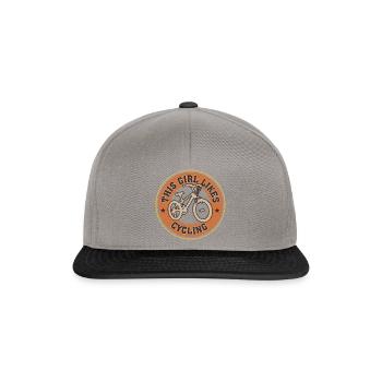 Mädchen mag Radfahren, Fahrrad, Sport, Mobilität - Snapback Cap - Graphit/Schwarz - Vorne