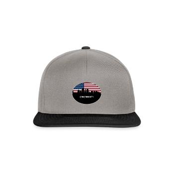 Cincinnati Ohio USA Flag Skyline Souvenir de voyage - Casquette snapback - gris graphite/noir - Devant