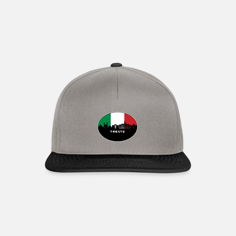 Trieste Italie Drapeau Skyline Voyage Silhouette - Casquette snapback - gris graphite/noir