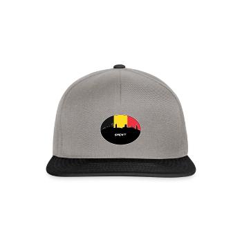 Gent Belgien Flagge Skyline Silhouette Reisen - Snapback Cap - Graphit/Schwarz - Vorne