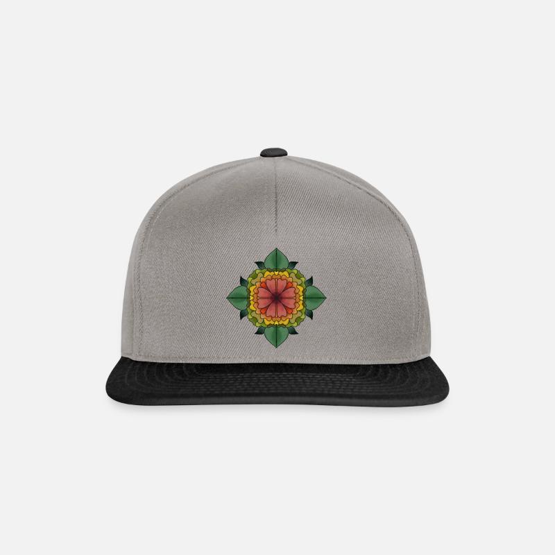 Mandala gezeichnet - Snapback Cap - Graphit/Schwarz