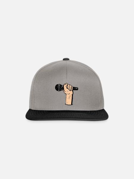 Mikrofon Retro - Snapback Cap - Graphit/Schwarz