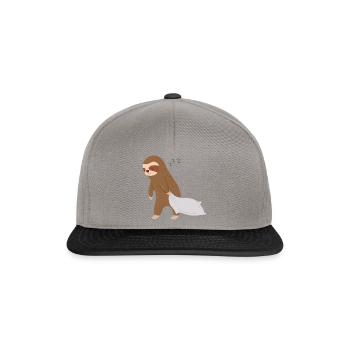 Schlafendes Faultier, süßes müdes faules Tier - Snapback Cap - Graphit/Schwarz - Vorne