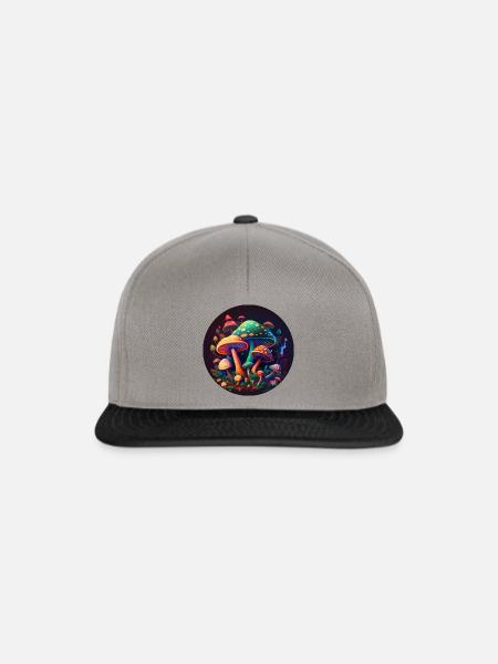 TRIPPY PILZE - Snapback Cap - Graphit/Schwarz
