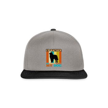 Chien de berger des Carpates Silhouette Rétro Coucher de soleil - Casquette snapback - gris graphite/noir - Devant
