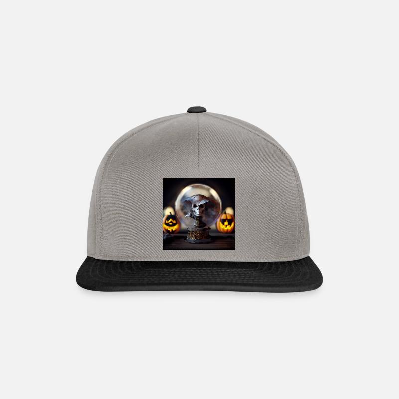 Halloween-Piraten-Schädel-Globus - Snapback Cap - Graphit/Schwarz