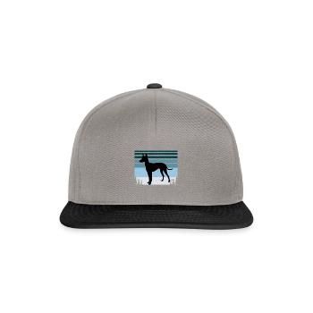 Cirneco Dell Etna Dog Love Silhouette Retro Sonnenuntergang - Snapback Cap - Graphit/Schwarz - Vorne