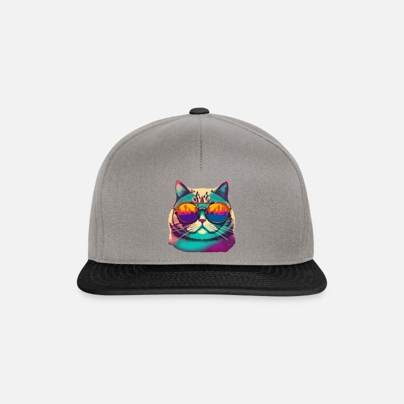 Funky fat Cat - Snapback Cap - graphite/black