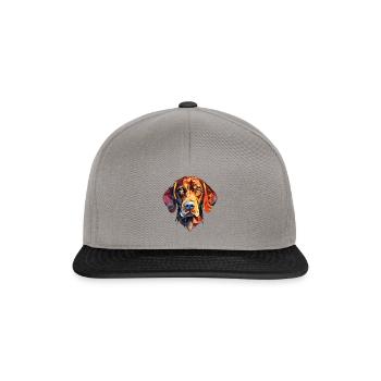 Auvergne Pointing Dog Breed Colorful Watercolor - Snapback Cap - graphite/black - Front