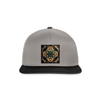 Fraktales Mandala - Snapback Cap - Graphit/Schwarz - Vorne