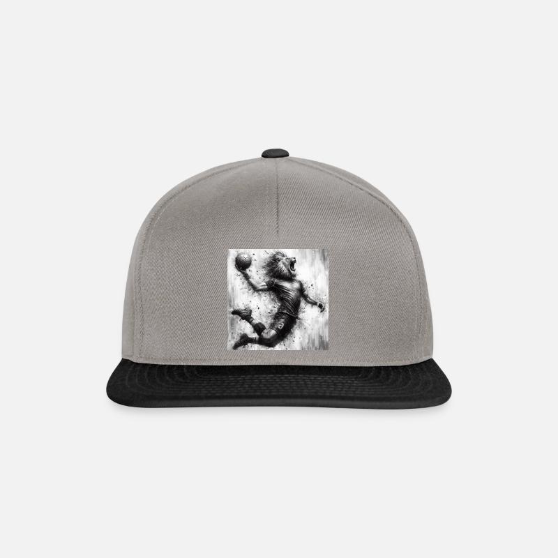 Roaaaahhhh und Tor - Löwe spielt Handball - Snapback Cap - Graphit/Schwarz