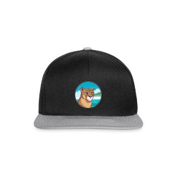 Aquarell Cartoon Kawaii Clipart Tier - Snapback Cap - Schwarz/Grau - Vorne