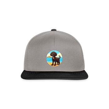 Bouclés à poil Retriever chien race Cartoon Kawaii - Casquette snapback - gris graphite/noir - Devant