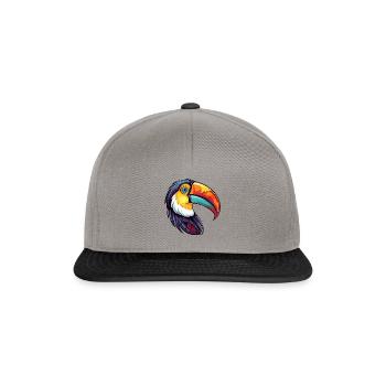 Toucan Colorful Watercolor Cartoon Kawaii Animal - Snapback Cap - graphite/black - Front