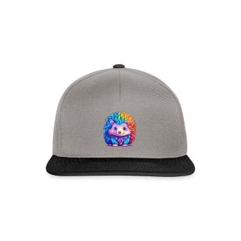 Igel Buntes Aquarell Cartoon Kawaii Tier - Snapback Cap - Graphit/Schwarz - Vorne