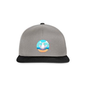 Colombe Cartoon Yoga Plage Illustration D’été - Casquette snapback - gris graphite/noir - Devant