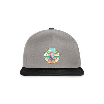 Elephant Cartoon Yoga Beach Summer Illustration - Snapback Cap - graphite/black - Front