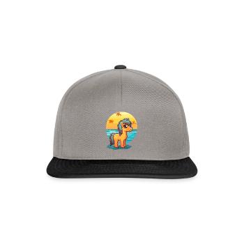 Ponny drôle de dessin animé kawaii plage illustration - Casquette snapback - gris graphite/noir - Devant