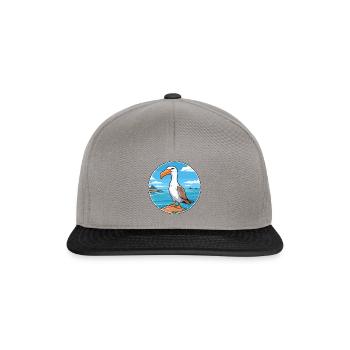 Albatross Watercolor Cartoon Kawaii Clipart Animal - Snapback Cap - graphite/black - Front