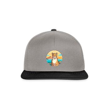 Aquarell Cartoon Kawaii Clipart Tier - Snapback Cap - Graphit/Schwarz - Vorne