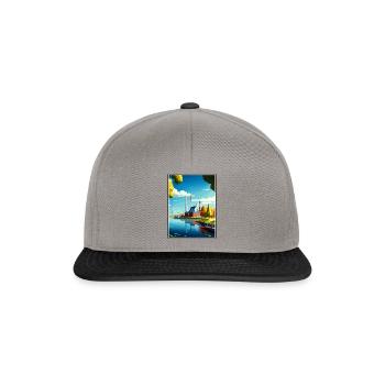 Wolfsburg Germany Vintage Travel Poster Souvenir - Snapback Cap - graphite/black - Front
