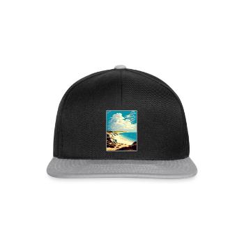 Hengistbury Head England Vintage Reiseposter WPA - Snapback Cap - Schwarz/Grau - Vorne