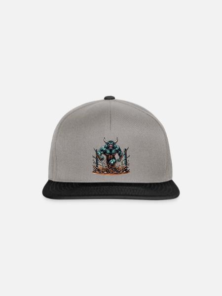 Kraftvoller Hindernislauf motivations Stier - Snapback Cap - Graphit/Schwarz