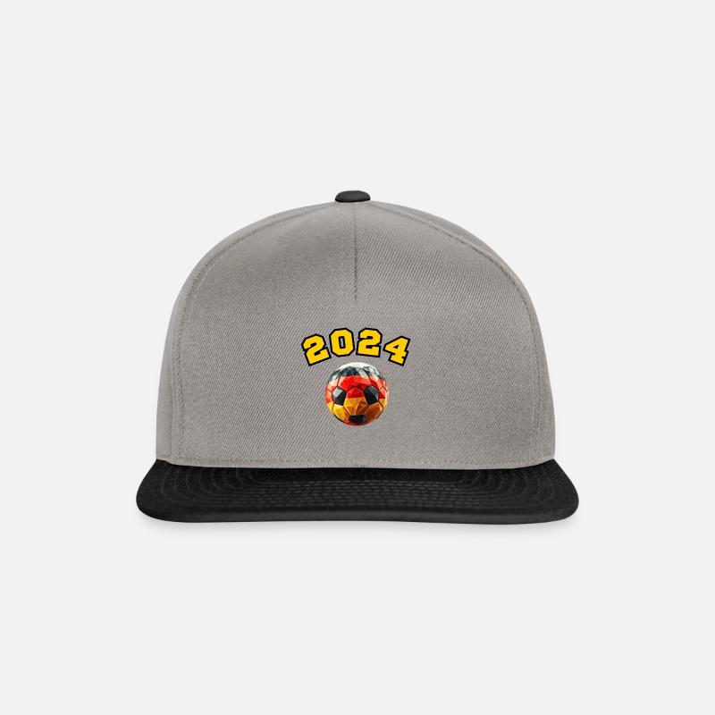 Fußball in deutschen Flaggenfarben 2024 - Snapback Cap - Graphit/Schwarz