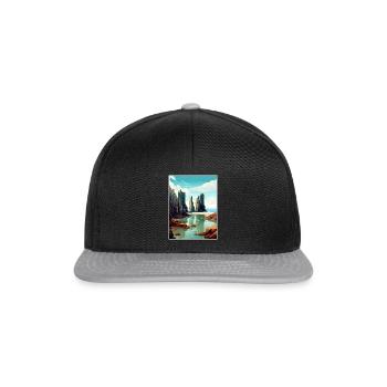 Isle Of Lewis Schottland Vintage Reiseposter WPA - Snapback Cap - Schwarz/Grau - Vorne