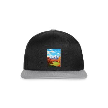 Central Park New York State Vintage-Reiseposter - Snapback Cap - Schwarz/Grau - Vorne